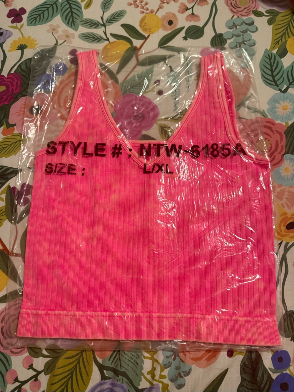 Zenana L/XL Pink Ribbed Reversible Tank Top - new